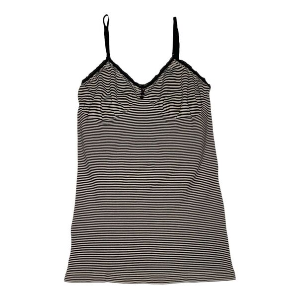 Y2K Babydoll Striped Cami Top Womens L Whimsigoth Dark Coquette Gothic‎ Feminine - Picture 1 of 7